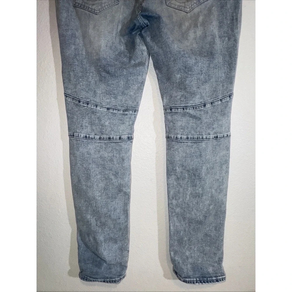 True Religion Men's Jeans 44X34 Rocco Motto Skinny Bleached Distressed